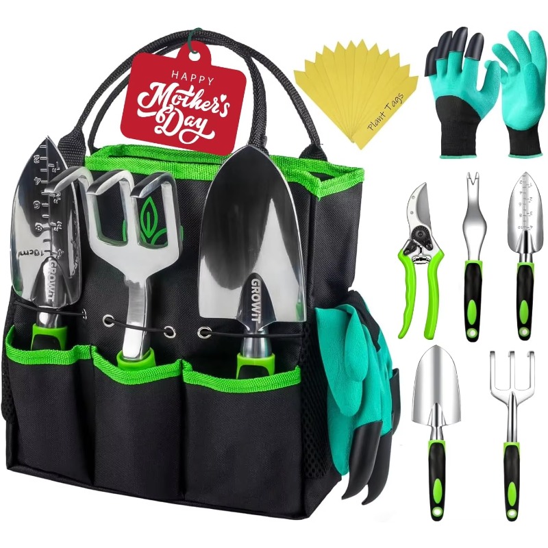 Gardening Hand Tools Yard - 9-częściowy ergonomiczny zestaw narzędzi ogrodniczych, kompletny