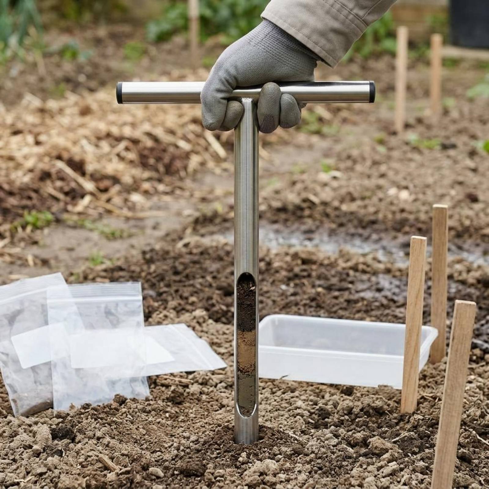 Gardening Tools And Uses - Próbnik do gleby ze stali nierdzewnej,