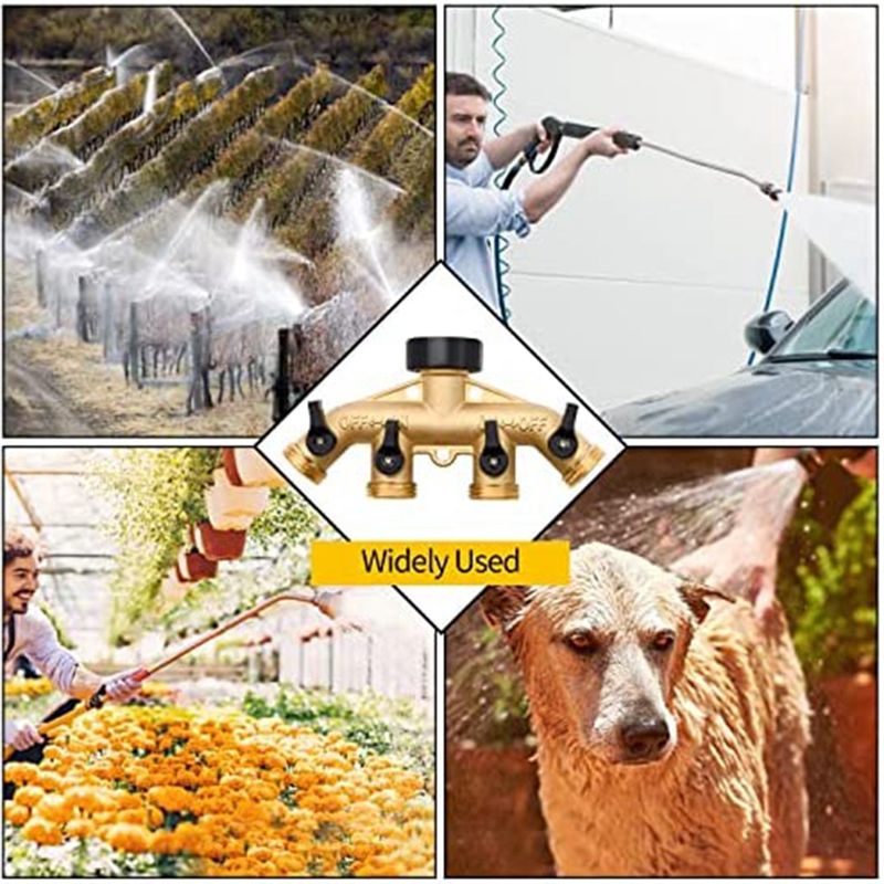 Gardening Tools Yellow - Rozgałęźnik do węża z mosiądzu ABNQ,