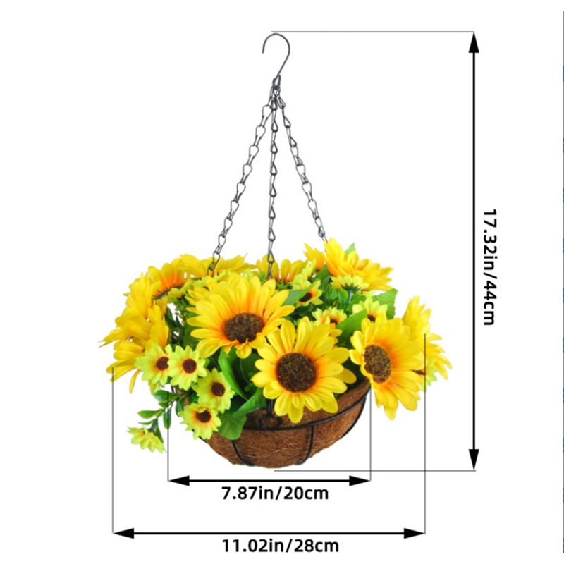 Sztuczne wiszące kwiaty w kosz – Gardening Tools Yellow recenzja i cena